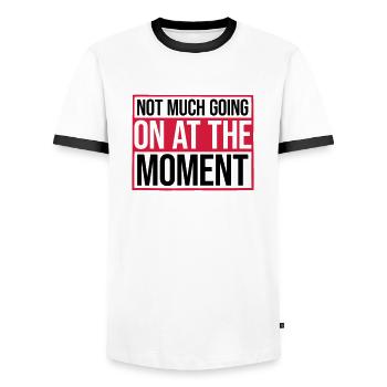 Not much going on - Men's Ringer Shirt - white/black - Front - AI Model Female 172 light (172cm) & AI Model Male 178 dark (178cm)