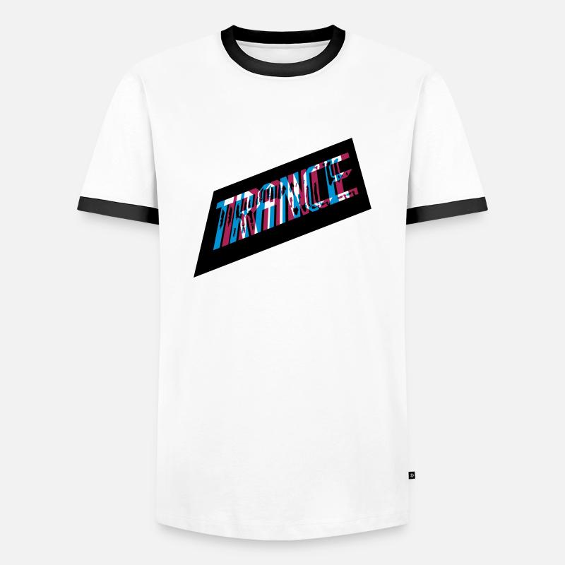 3D Effekt Trance Design - Männer Kontrast-T-Shirt - Weiß/Schwarz