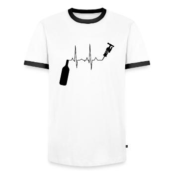Weintrinker Wein Winzer Weinliebhaber Idee - Männer Kontrast-T-Shirt - Weiß/Schwarz - Vorne - AI Model Female 172 light (172cm) & AI Model Male 178 dark (178cm)