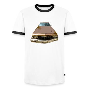 vieille voiture auto USA - T-shirt contrasté Homme - blanc/noir - Devant - AI Model Female 172 light (172cm) & AI Model Male 178 dark (178cm)