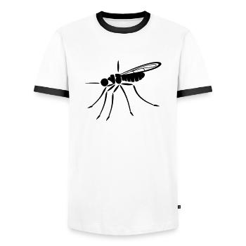 moustique - T-shirt contrasté Homme - blanc/noir - Devant - AI Model Female 172 light (172cm) & AI Model Male 178 dark (178cm)