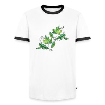 Liste - Männer Kontrast-T-Shirt - Weiß/Schwarz - Vorne - AI Model Female 172 light (172cm) & AI Model Male 178 dark (178cm)