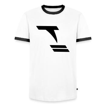 Tornado - Männer Kontrast-T-Shirt - Weiß/Schwarz - Vorne - AI Model Female 172 light (172cm) & AI Model Male 178 dark (178cm)