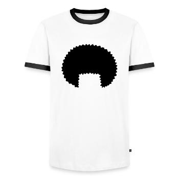 Afrolook - Men's Ringer Shirt - white/black - Front - AI Model Female 172 light (172cm) & AI Model Male 178 dark (178cm)