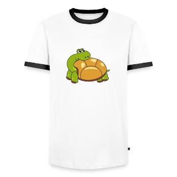Schildkröte - Männer Kontrast-T-Shirt - Weiß/Schwarz - Vorne - AI Model Female 172 light (172cm) & AI Model Male 178 dark (178cm)