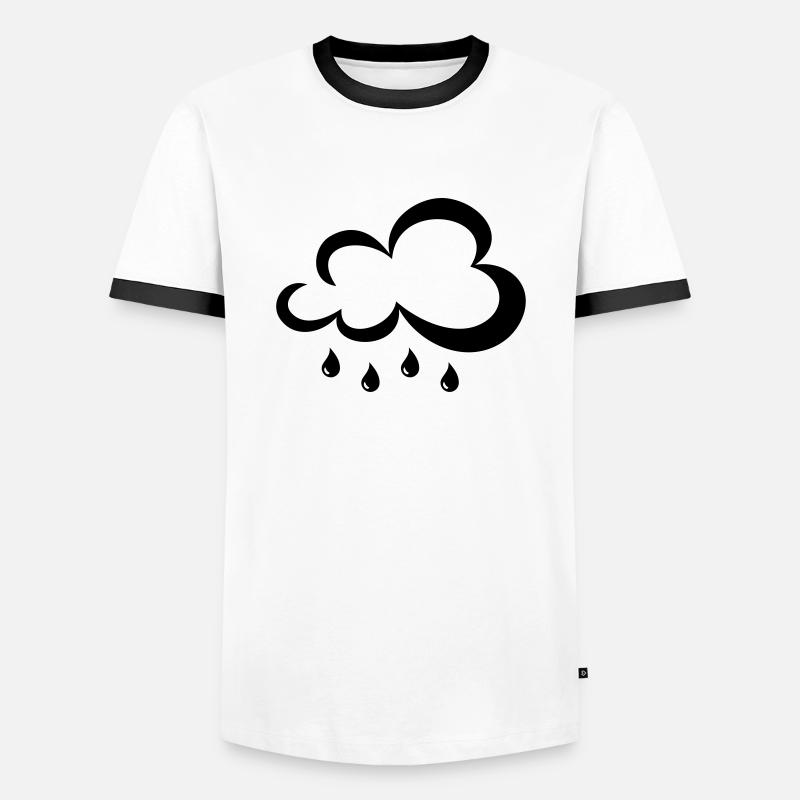 Rain cloud - Men's Ringer Shirt - white/black