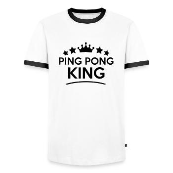 ping pong king stars - T-shirt contrasté Homme - blanc/noir - Devant - AI Model Female 172 light (172cm) & AI Model Male 178 dark (178cm)
