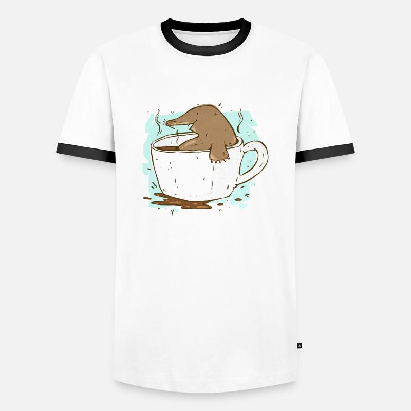 Kaffee Mole - Männer Kontrast-T-Shirt - Weiß/Schwarz