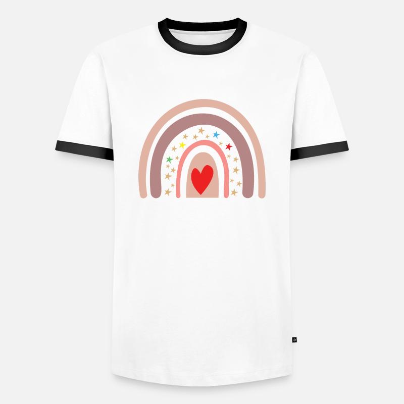 Rainbow - Männer Kontrast-T-Shirt - Weiß/Schwarz