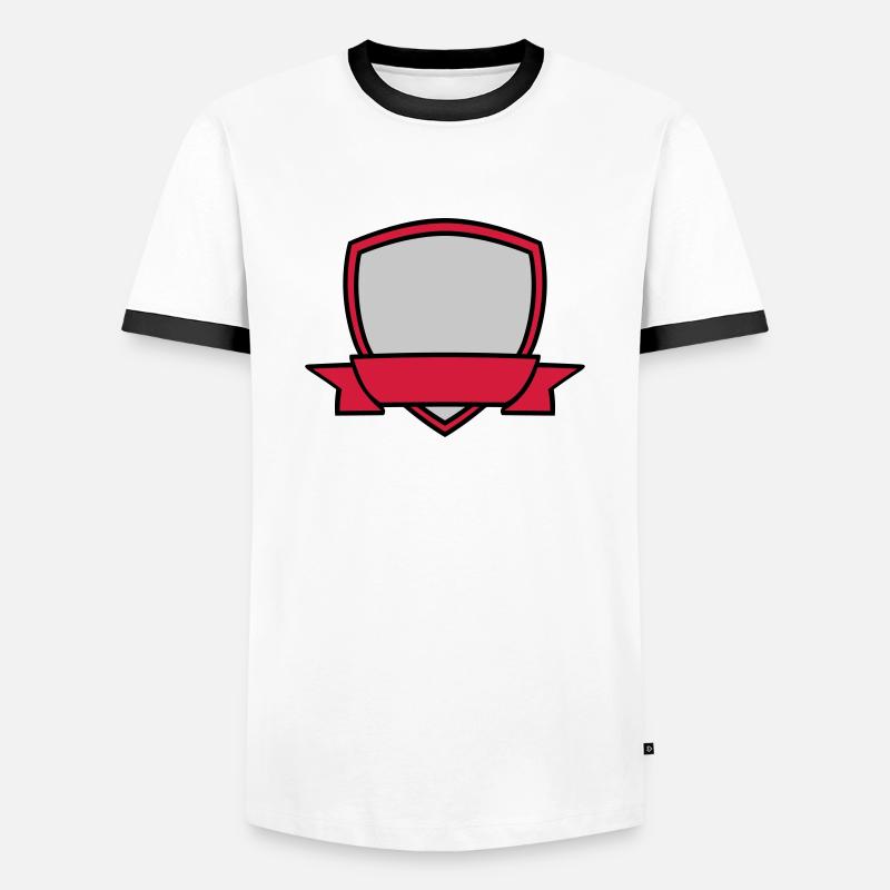 Shield Banner Empty - Men's Ringer Shirt - white/black