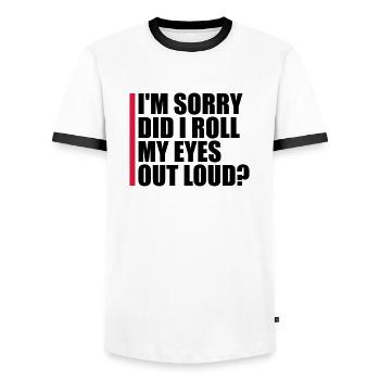 Roll My Eyes Out - Männer Kontrast-T-Shirt - Weiß/Schwarz - Vorne - AI Model Female 172 light (172cm) & AI Model Male 178 dark (178cm)