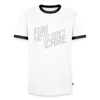 Je me fiche des faits - T-shirt contrasté Homme - blanc/noir - Devant - AI Model Female 172 light (172cm) & AI Model Male 178 dark (178cm)