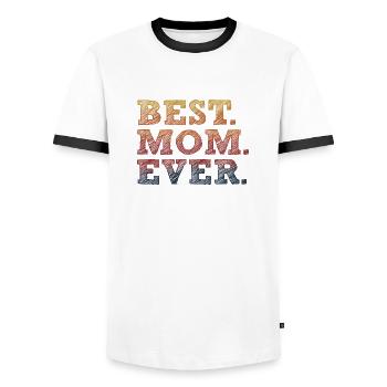 BESTE MUTTER ALLER ZEITEN - Männer Kontrast-T-Shirt - Weiß/Schwarz - Vorne - AI Model Female 172 light (172cm) & AI Model Male 178 dark (178cm)