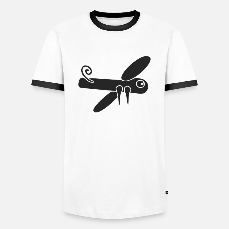 Libellula stilizzata - Maglietta Contrast da uomo - bianco/nero