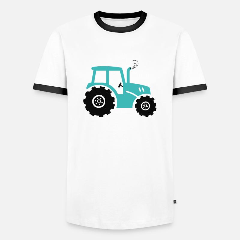 Kinder-Traktor - Männer Kontrast-T-Shirt - Weiß/Schwarz