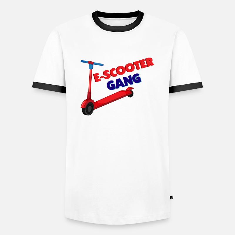 E-Scooter Roller Scooter - Männer Kontrast-T-Shirt - Weiß/Schwarz