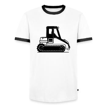 bulldozer - T-shirt contrasté Homme - blanc/noir - Devant - AI Model Female 172 light (172cm) & AI Model Male 178 dark (178cm)