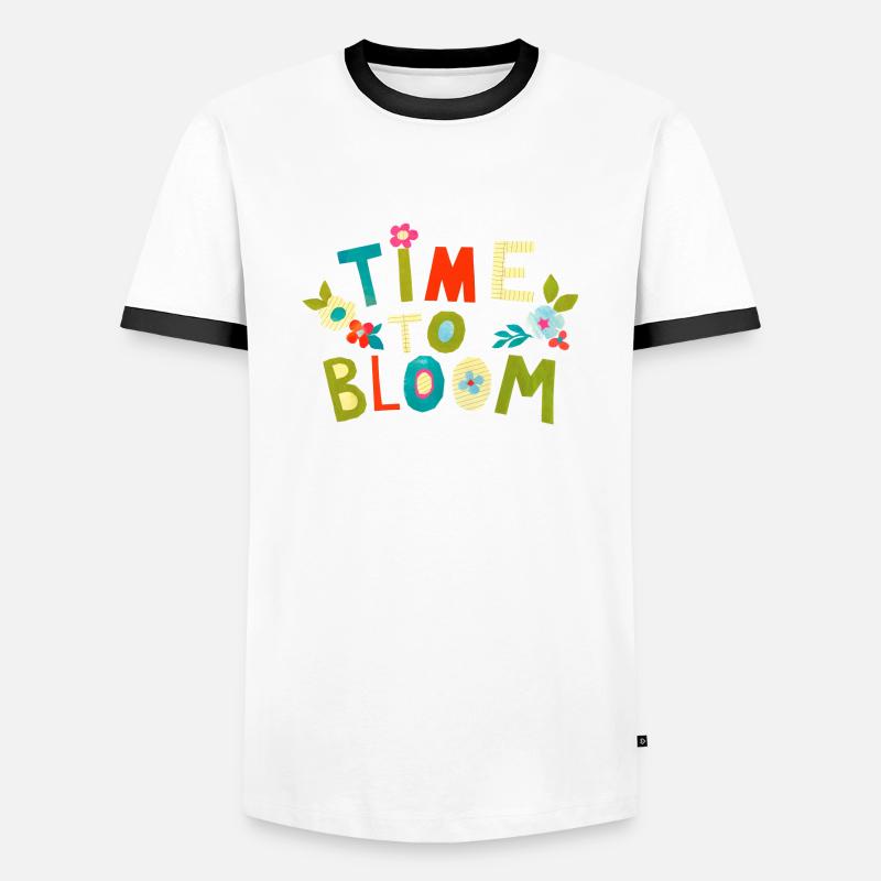 Time to bloom - Männer Kontrast-T-Shirt - Weiß/Schwarz