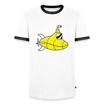 sous-marin Plongée sous-marine Plongée Capitaine de sous-marin - T-shirt contrasté Homme - blanc/noir - Devant - AI Model Female 172 light (172cm) & AI Model Male 178 dark (178cm)