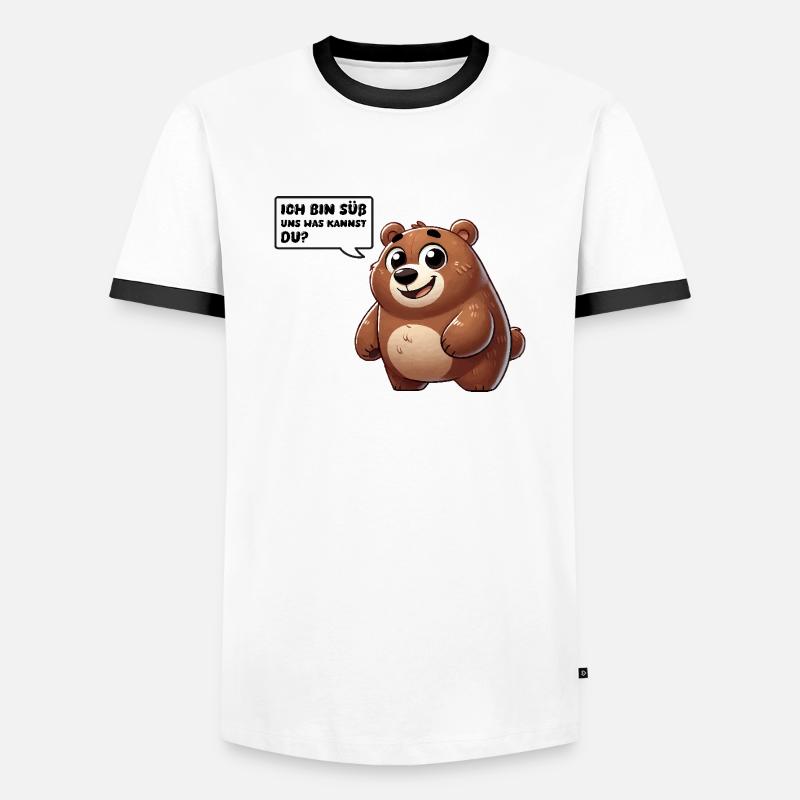 bär comic süß - Männer Kontrast-T-Shirt - Weiß/Schwarz