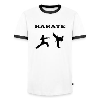 karate two types icon - Men's Ringer Shirt - white/black - Front - AI Model Female 172 light (172cm) & AI Model Male 178 dark (178cm)