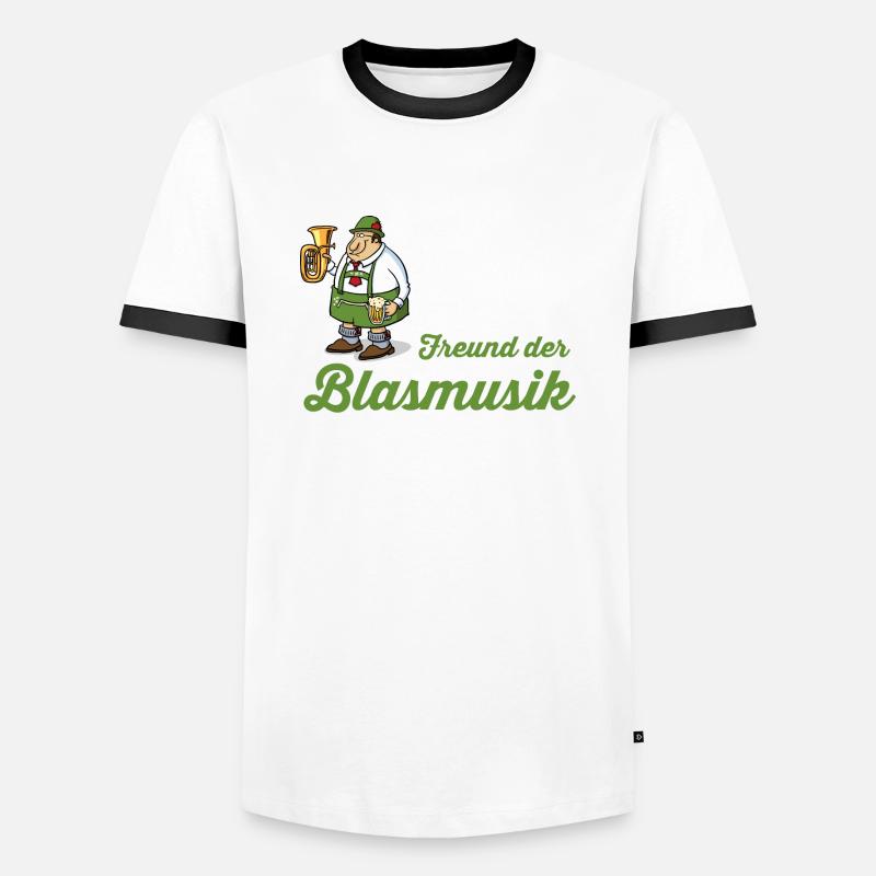 Freund der Blasmusik - Männer Kontrast-T-Shirt - Weiß/Schwarz