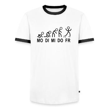 arbeitswoche woche montag - Männer Kontrast-T-Shirt - Weiß/Schwarz - Vorne - AI Model Female 172 light (172cm) & AI Model Male 178 dark (178cm)