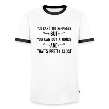 horse - Männer Kontrast-T-Shirt - Weiß/Schwarz - Vorne - AI Model Female 172 light (172cm) & AI Model Male 178 dark (178cm)