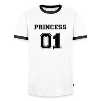 Princess 01 Tochter Familie Kind Baby Geschenk - Men's Ringer Shirt - white/black - Front - AI Model Female 172 light (172cm) & AI Model Male 178 dark (178cm)