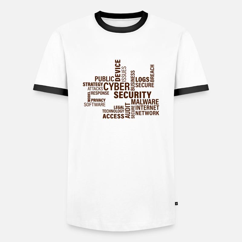 Cyber Security - Männer Kontrast-T-Shirt - Weiß/Schwarz