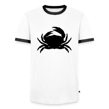Le crabe - T-shirt contrasté Homme - blanc/noir - Devant - AI Model Female 172 light (172cm) & AI Model Male 178 dark (178cm)