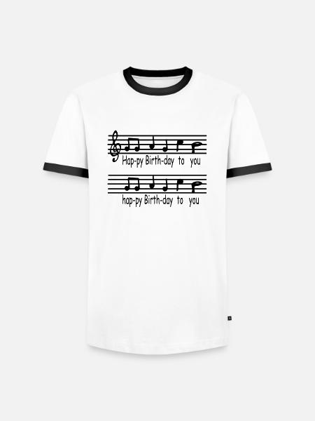 Happy_Birthday - Men's Ringer Shirt - white/black