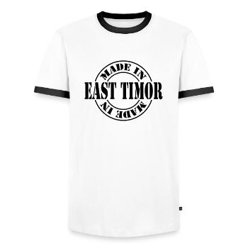 made in east timor m1k2 - T-shirt contrasté Homme - blanc/noir - Devant - AI Model Female 172 light (172cm) & AI Model Male 178 dark (178cm)