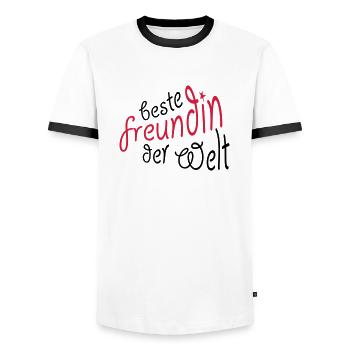 Geschenk für die beste Freundin - Männer Kontrast-T-Shirt - Weiß/Schwarz - Vorne - AI Model Female 172 light (172cm) & AI Model Male 178 dark (178cm)