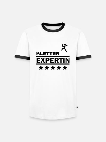 kletter expertin - Männer Kontrast-T-Shirt - Weiß/Schwarz