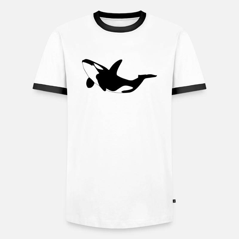 Orca - Männer Kontrast-T-Shirt - Weiß/Schwarz