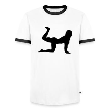 Sport Frau Silhouette - Männer Kontrast-T-Shirt - Weiß/Schwarz - Vorne - AI Model Female 172 light (172cm) & AI Model Male 178 dark (178cm)