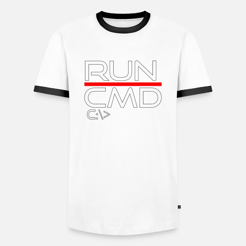 exécuter cmd - T-shirt contrasté Homme - blanc/noir