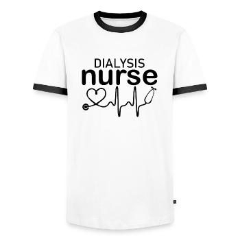 Nurse Krankenschwester Corona - Men's Ringer Shirt - white/black - Front - AI Model Female 172 light (172cm) & AI Model Male 178 dark (178cm)