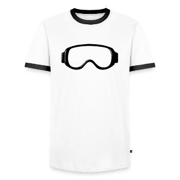 Ski goggles - Men's Ringer Shirt - white/black - Front - AI Model Female 172 light (172cm) & AI Model Male 178 dark (178cm)
