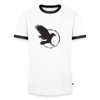 Raven - Men's Ringer Shirt - white/black - Front - AI Model Female 172 light (172cm) & AI Model Male 178 dark (178cm)