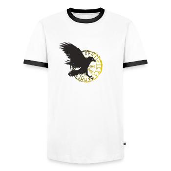Corbeau - T-shirt contrasté Homme - blanc/noir - Devant - AI Model Female 172 light (172cm) & AI Model Male 178 dark (178cm)