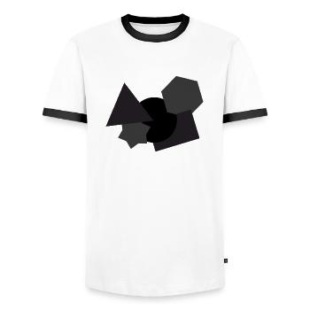 Formen - Männer Kontrast-T-Shirt - Weiß/Schwarz - Vorne - AI Model Female 172 light (172cm) & AI Model Male 178 dark (178cm)