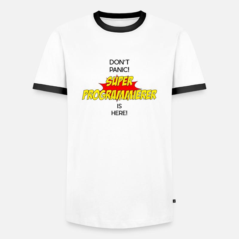 Super Programmierer / Super Programmer - Männer Kontrast-T-Shirt - Weiß/Schwarz