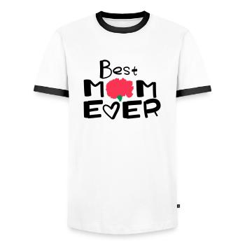 Happy Mothers Day lettering 2 - Men's Ringer Shirt - white/black - Front - AI Model Female 172 light (172cm) & AI Model Male 178 dark (178cm)