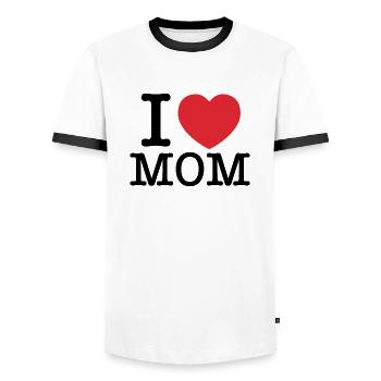 Ich liebe Mama | Mama | Ich Herz-Mama - Männer Kontrast-T-Shirt - Weiß/Schwarz - Vorne - AI Model Female 172 light (172cm) & AI Model Male 178 dark (178cm)