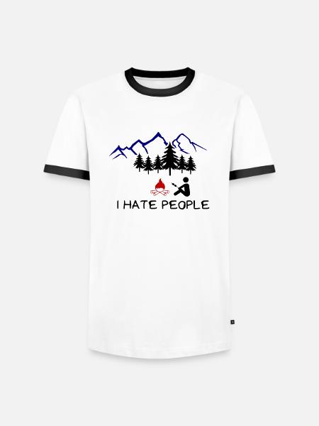 Jeg hader mennesker 002 - Herre kontrast-T-shirt - hvid/sort