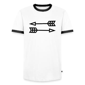Arrows - Men's Ringer Shirt - white/black - Front - AI Model Female 172 light (172cm) & AI Model Male 178 dark (178cm)