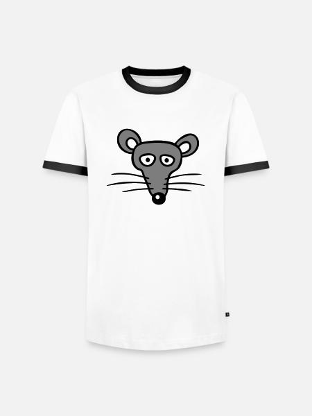Mus Mus Sød Lille Rotte Gnaver Venlig - Herre kontrast-T-shirt - hvid/sort
