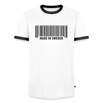 Made in Sweden - T-shirt contrasté Homme - blanc/noir - Devant - AI Model Female 172 light (172cm) & AI Model Male 178 dark (178cm)